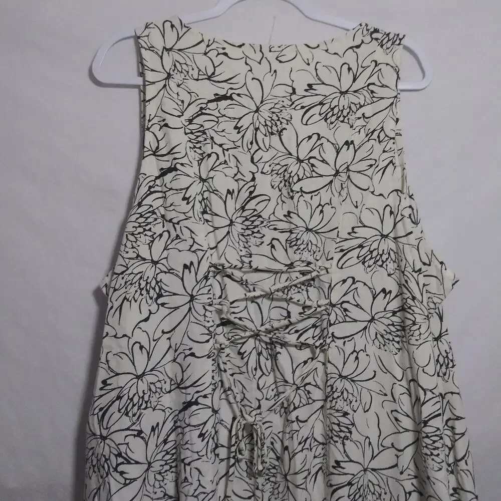 Old Navy Sleeveless Button-Front Linen-Blend Midi Shift Dress Size XXL - Picture 11 of 12